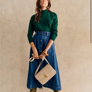 Sezane Jacob Jumper Green Wool Sweater